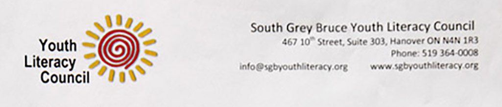 LETTER FROM SOUTH GREY BRUCE YOUTH LITERACY COUNCIL